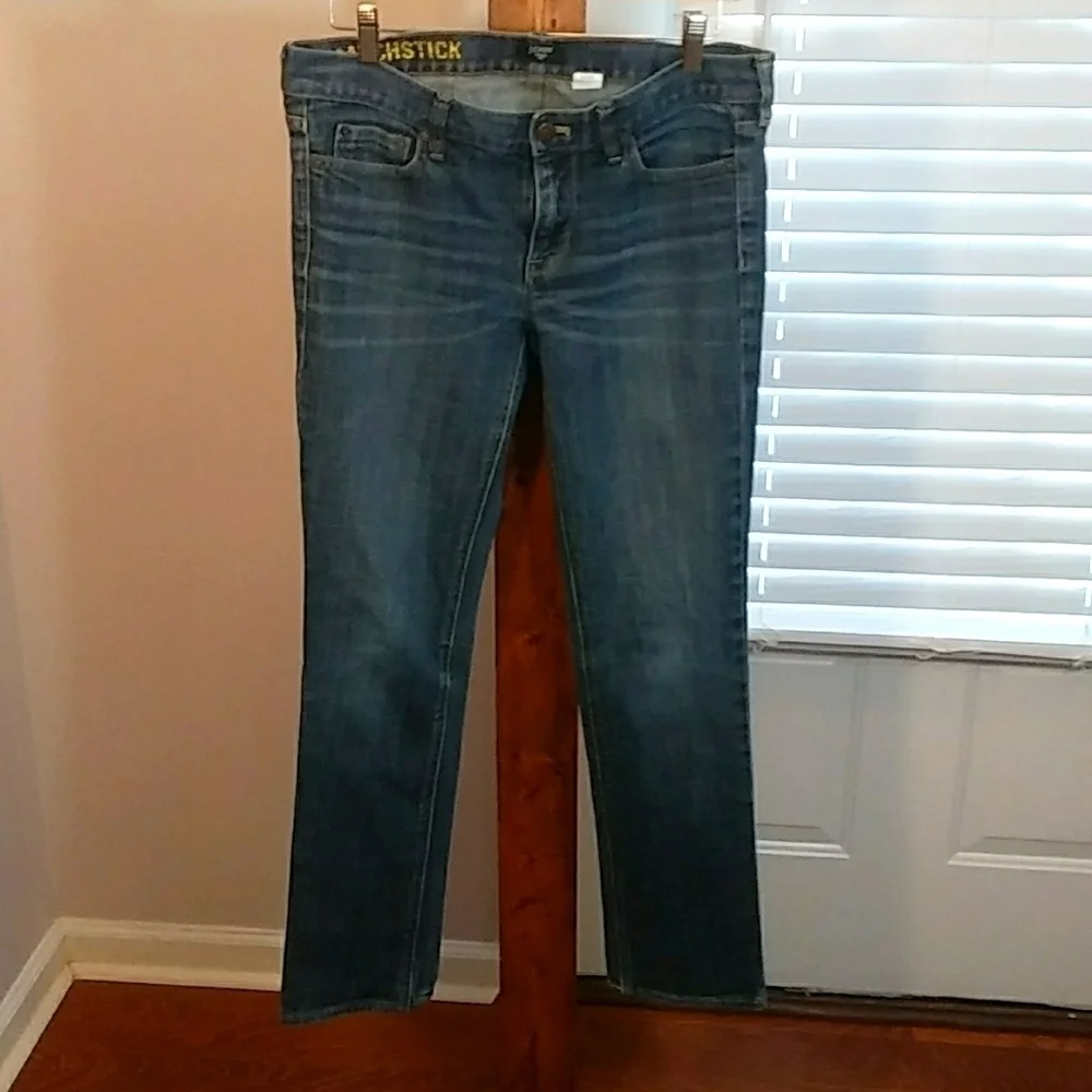 J Crew Basic Matchstick Stretch Womens Blue Denim Capri Jean Pants Size 30